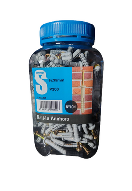 Safe Top Nail In Anchor 6X35mm P200 Value Jar in Hardware Fasteners