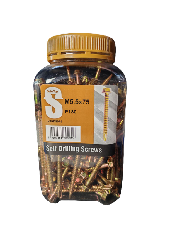 Safe Top Self Drill Screws M5.5X75 P130 Value Jar in Hardware Fasteners