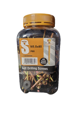 Safe Top Self Drill Screws & Bonded Washers M5.5X85 P80 Value Jar in Hardware Fasteners