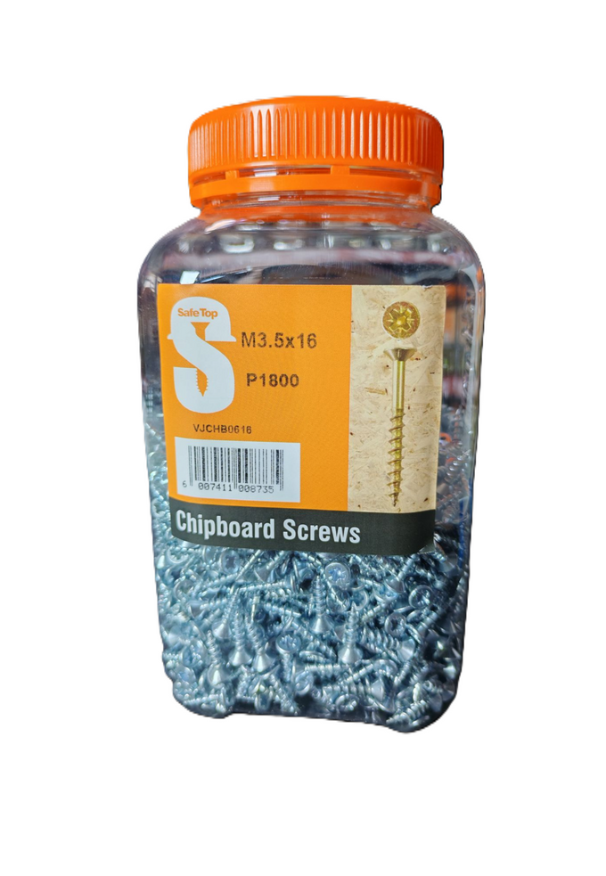 Safe Top Chipboard Screws M3.5X16 P1800 Value Jar in Hardware Fasteners