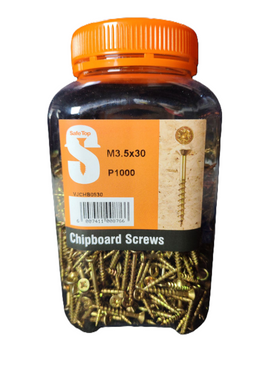 Safe Top Chipboard Screws M3.5X30 P1000 Value Jar in Hardware Fasteners