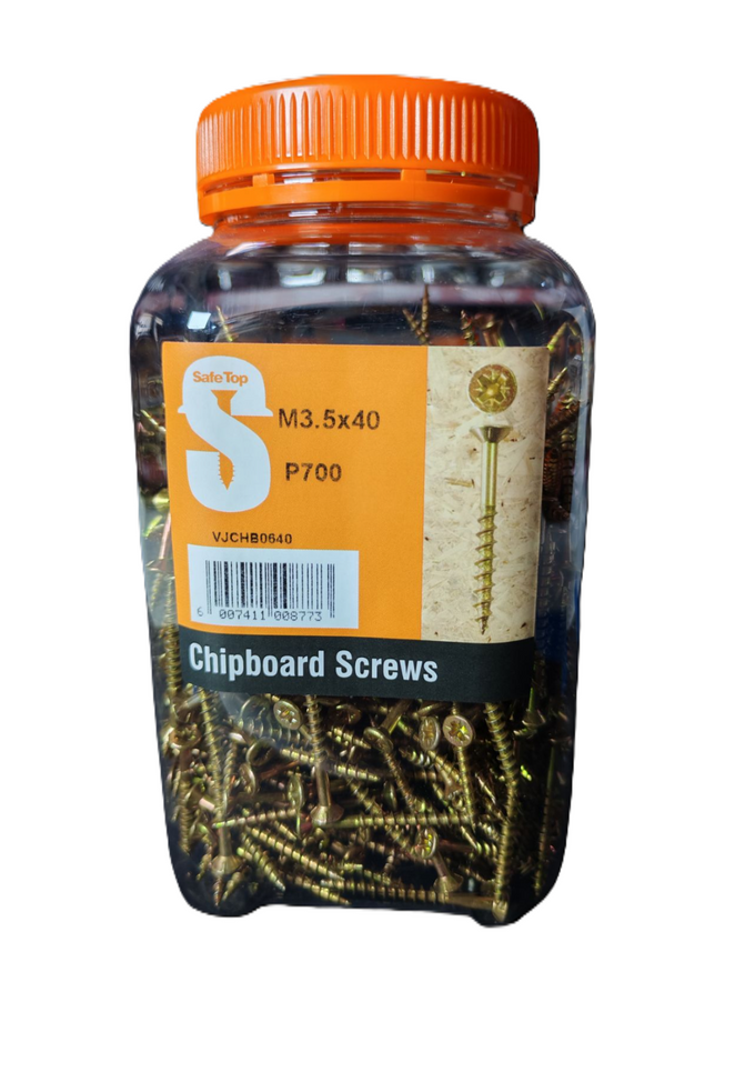 Safe Top Chipboard Screws M3.5X40 P700 Value Jar in Hardware Fasteners
