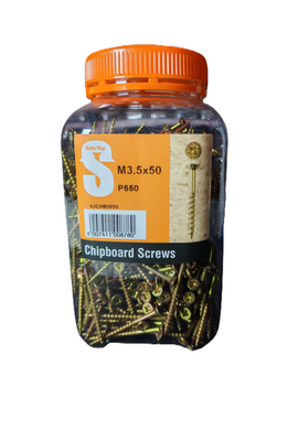 Safe Top Chipboard Screws M3.5X50 P550 Value Jar in Hardware Fasteners