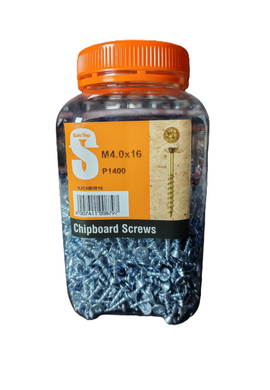Safe Top Chipboard Screws M4.0X16 P1400 Value Jar in Hardware Fasteners
