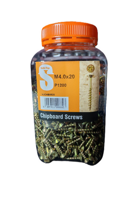 Safe Top Chipboard Screws M4.0X20 P1200 Value Jar in Hardware Fasteners