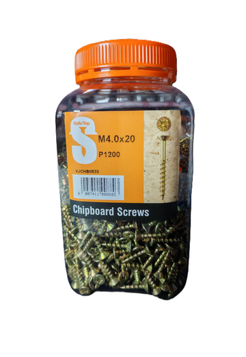 Safe Top Chipboard Screws M4.0X20 P1200 Value Jar in Hardware Fasteners