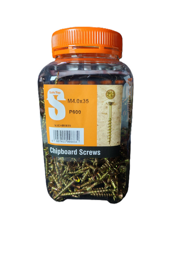 Safe Top Chipboard Screws M4.0X35 P600 Value Jar in Hardware Fasteners