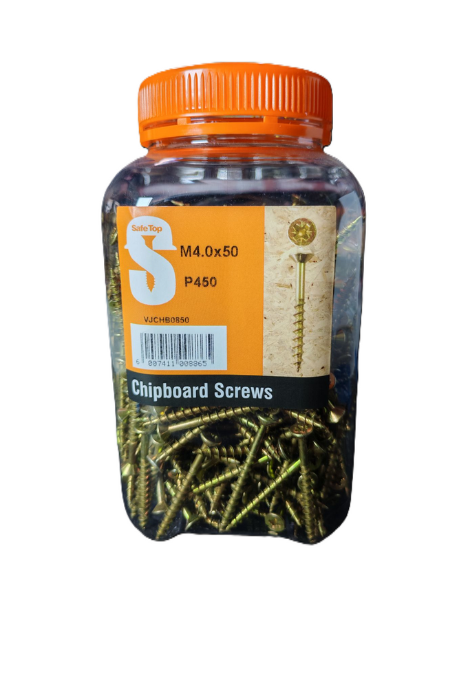Safe Top Chipboard Screws M4.0X50 P450 Value Jar in Hardware Fasteners