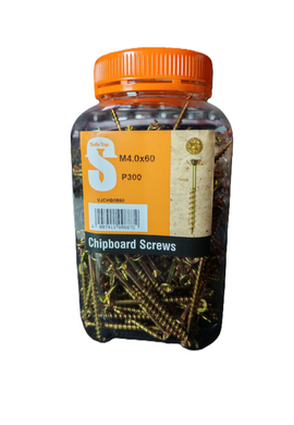 Safe Top Chipboard Screws M4.0X60 P300 Value Jar in Hardware Fasteners