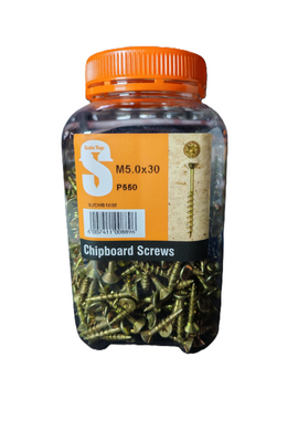 Safe Top Chipboard Screws M5.0X30 P550 Value Jar in Hardware Fasteners