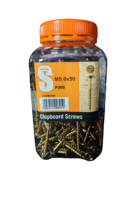 Safe Top Chipboard Screws M5.0X50 P300 Value Jar in Hardware Fasteners