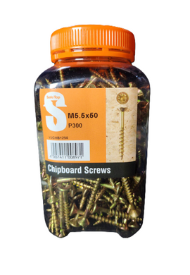 Safe Top Chipboard Screws M5.5X50 P300 Value Jar in Hardware Fasteners
