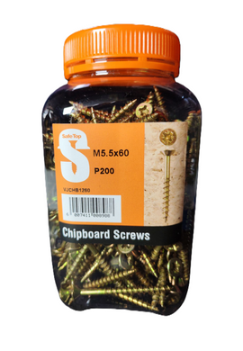 Safe Top Chipboard Screws M5.5X60 P200 Value Jar in Hardware Fasteners