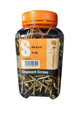 Safe Top Chipboard Screws M5.5X75 P150 Value Jar in Hardware Fasteners