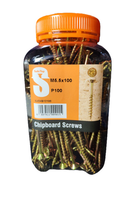 Safe Top Chipboard Screws M5.5X100 P100 Value Jar in Hardware Fasteners