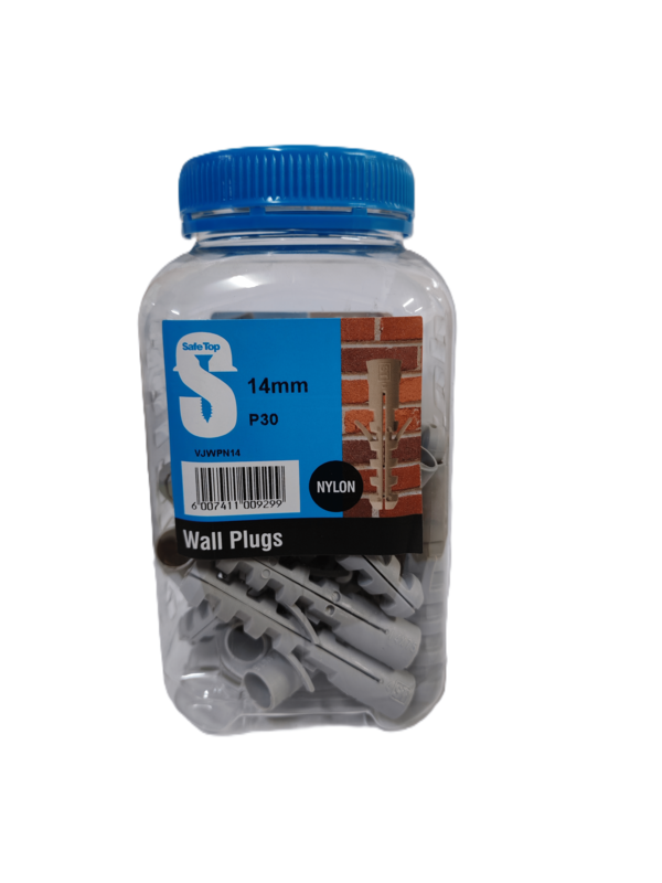 Safe Top Wall Plugs Nylon 14mm P30 Value Jar in Hardware Fasteners
