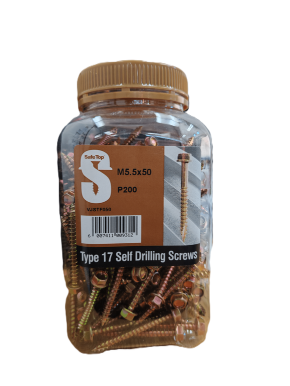 Safe Top No.17 Self Drill Screws M5.5X50 P200 Value Jar in Hardware Fasteners