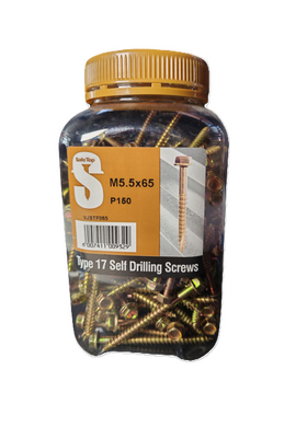 Safe Top No.17 Self Drill Screws M5.5X65 P150 Value Jar in Hardware Fasteners