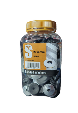 Safe Top Bonded Washer Eva 26X6mm P260 Value Jar in Hardware Fasteners
