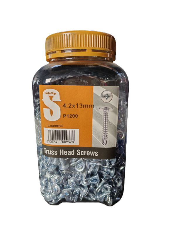Safe Top Self Drill Truss Hd 4.2X13mm P1200 Value Jar in Hardware Fasteners