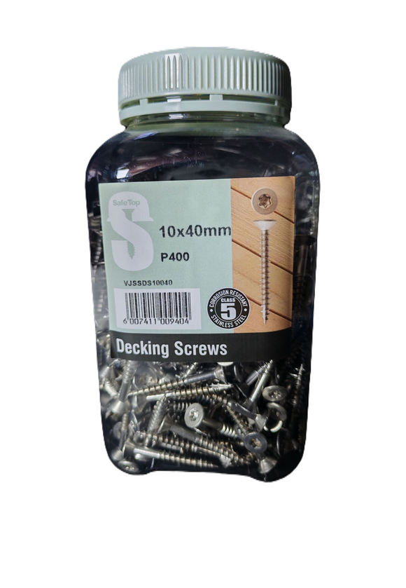 Safe Top S/Stl Decking Screws 5.0X40mm P400 Value Jar in Hardware Fasteners