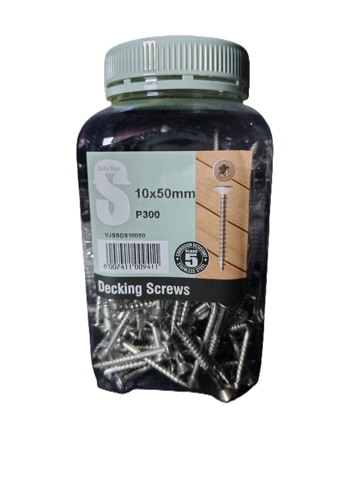 Safe Top S/Stl Decking Screws 5.0X50mm P300 Value Jar in Hardware Fasteners