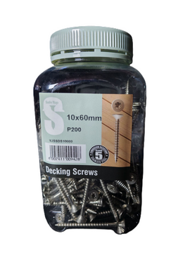 Safe Top S/Stl Decking Screws 5.0X60mm P200 Value Jar in Hardware Fasteners