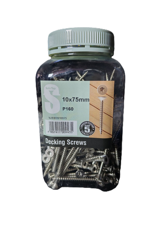 Safe Top S/Stl Decking Screws 5.0X75mm P160 Value Jar in Hardware Fasteners