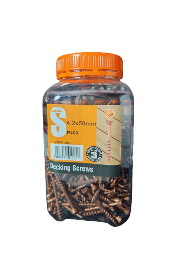 Safe Top  Deck Scr Trim Head 4.2X50mm +2X25 Sq Bit P400 Value Jar in Hardware Fasteners