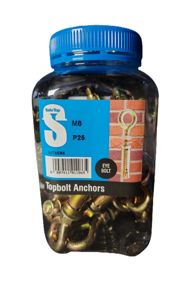 Safe Top Topbolt Eye M8 P25 Value Jar in Hardware Fasteners
