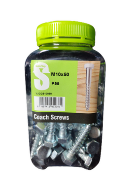 Safe Top Coach Screws M10X50 P55 Value Jar in Hardware Fasteners
