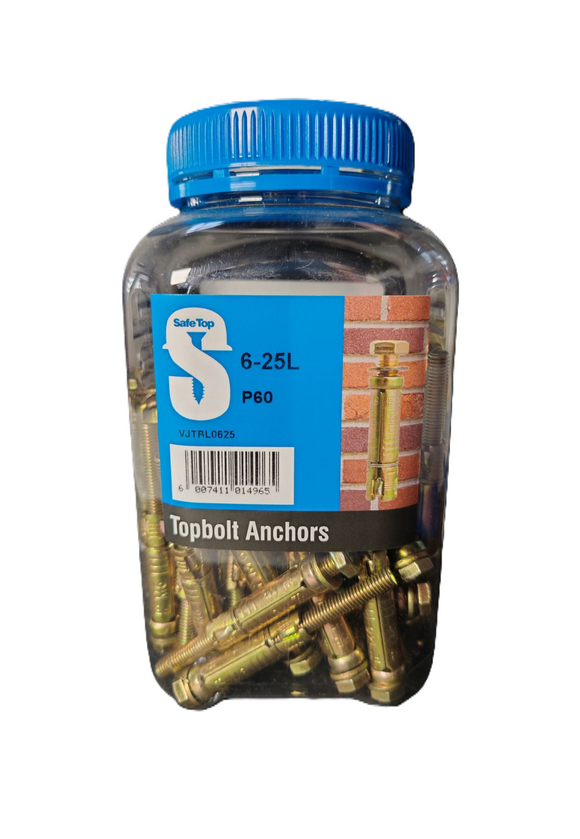 Safe Top Topbolts 6-25L P60 Value Jar in Hardware Fasteners