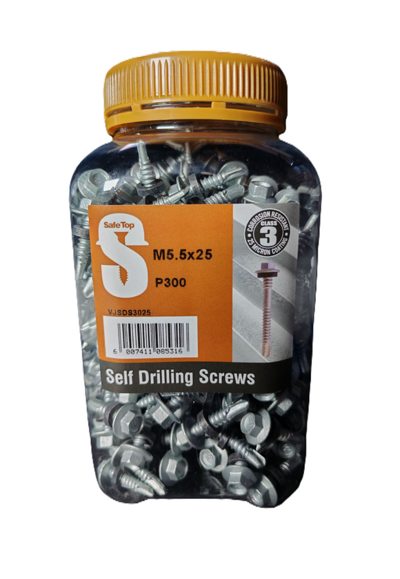 Safe Top Self Drill Screws Class 3 M5.5X25 P300 Value Jar in Hardware Fasteners