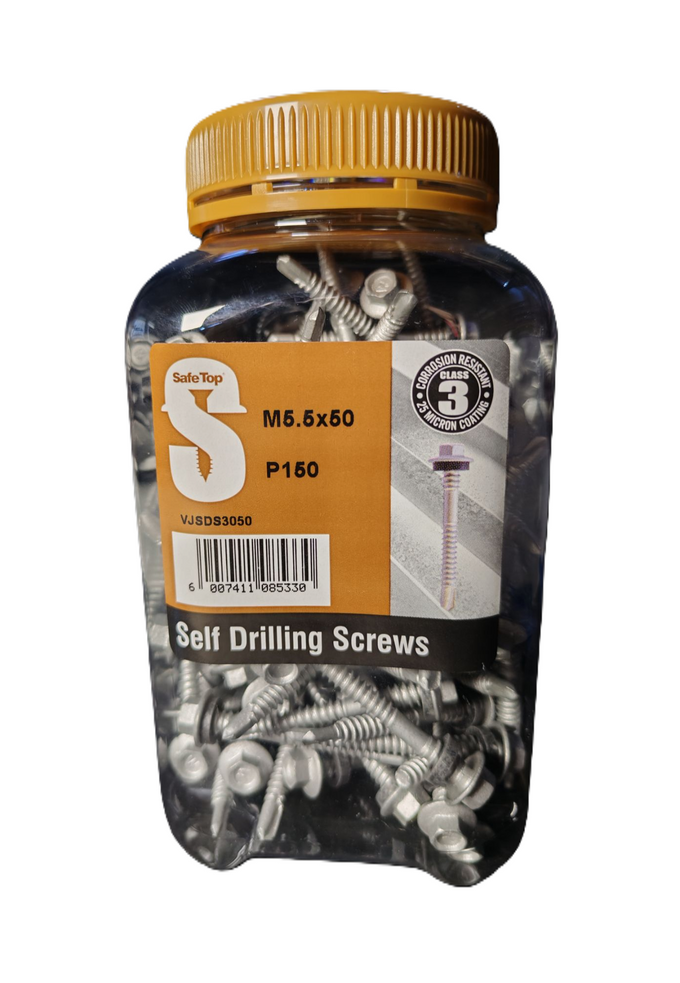 Safe Top Self Drill Screws Class 3 M5.5X50 P150 Value Jar in Hardware Fasteners