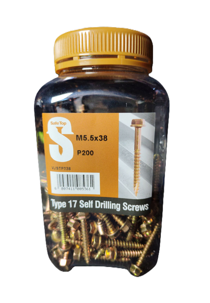 Safe Top No.17 Self Drill Screws M5.5X38 P200 Value Jar in Hardware Fasteners