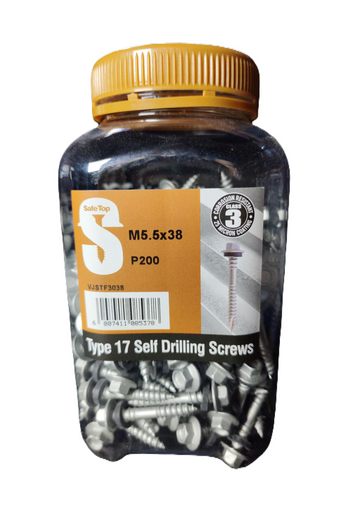 Safe Top No.17  Self Drill Screws Class 3 M5.5X38 P200 Value Jar in Hardware Fasteners