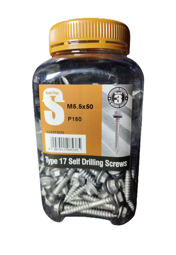 Safe Top No.17  Self Drill Screws Class 3 M5.5X50 P150 Value Jar in Hardware Fasteners