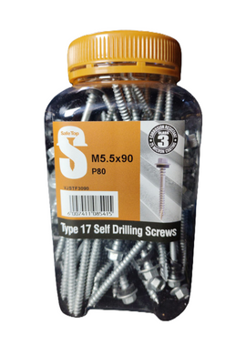 Safe Top No.17  Self Drill Screws Class 3 M5.5X90 P80 Value Jar in Hardware Fasteners