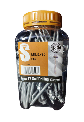 Safe Top No.17  Self Drill Screws Class 3 M5.5X90 P80 Value Jar in Hardware Fasteners