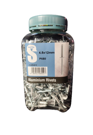 Safe Top Aluminium Rivets 4.8X12mm P550 Value Jar in Hardware Fasteners
