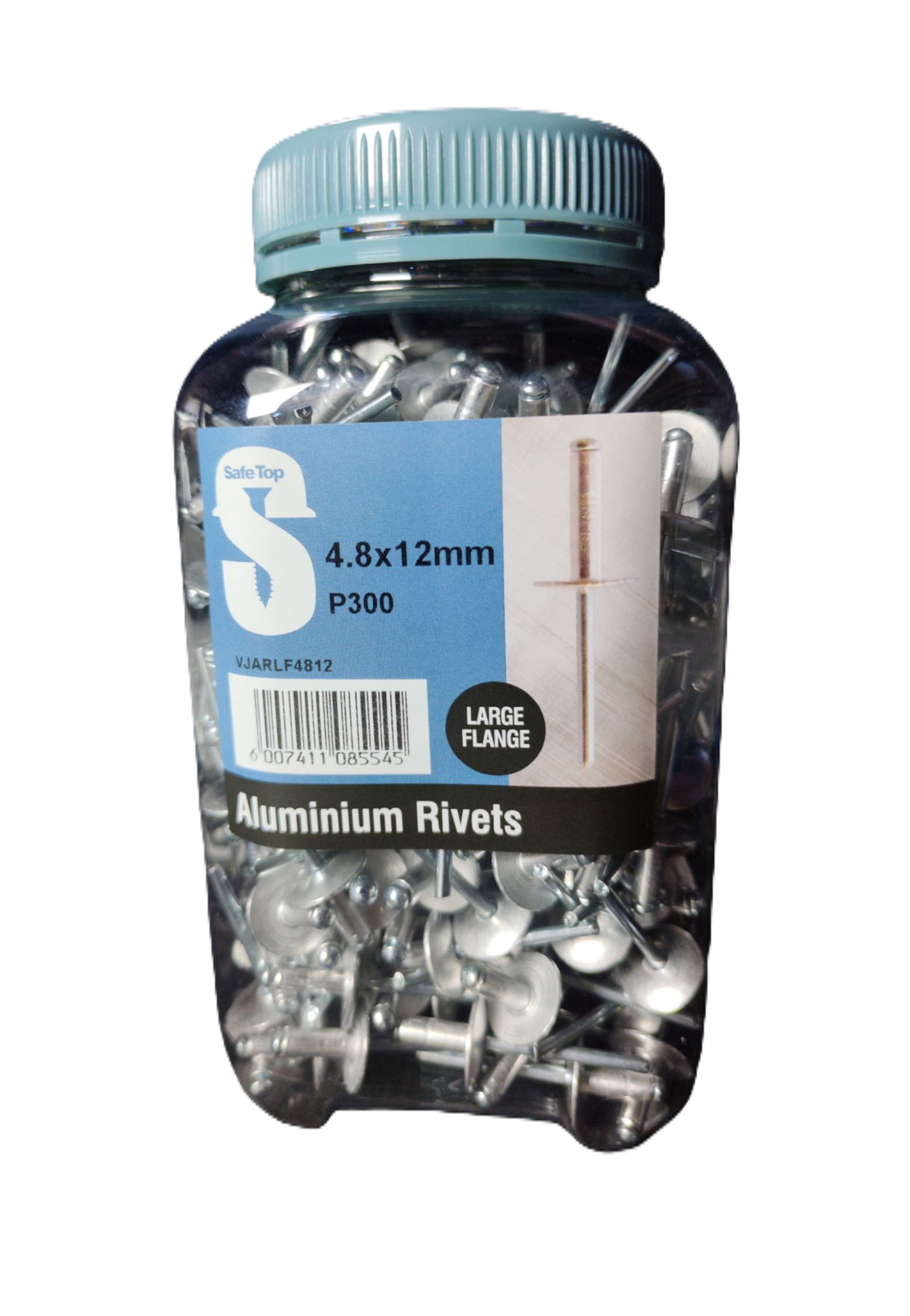 Safe Top Large Flange Rivets 4.8X12mm P300 Value Jar in Hardware Fasteners