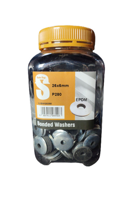 Safe Top Bonded Washer Epdm 26X6mm P280 Value Jar in Hardware Fasteners