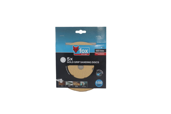 Fox Sanding Disc Velcro 7-H 150mm 5pk Med FOX96805 in Tools