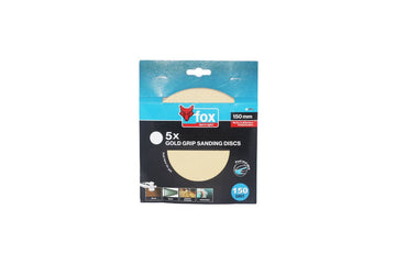 Fox Sanding Disc Velcro N-H 150mm 5pk Med FOX96775 in Tools