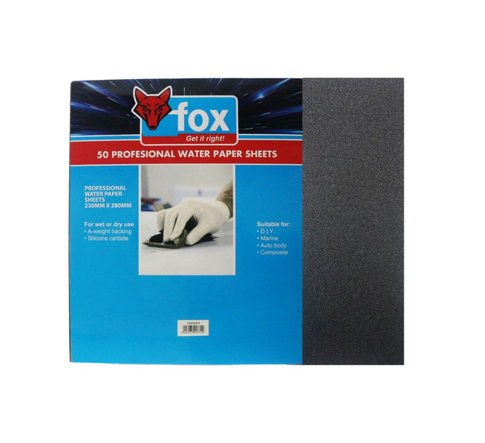 Fox Sanding Waterpaper Pro P 100 50pk FOX92910 in Paint