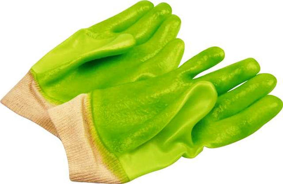 Gloves PVC Heavy Duty Knitted Cuff 27Cm COM0630 in Tools