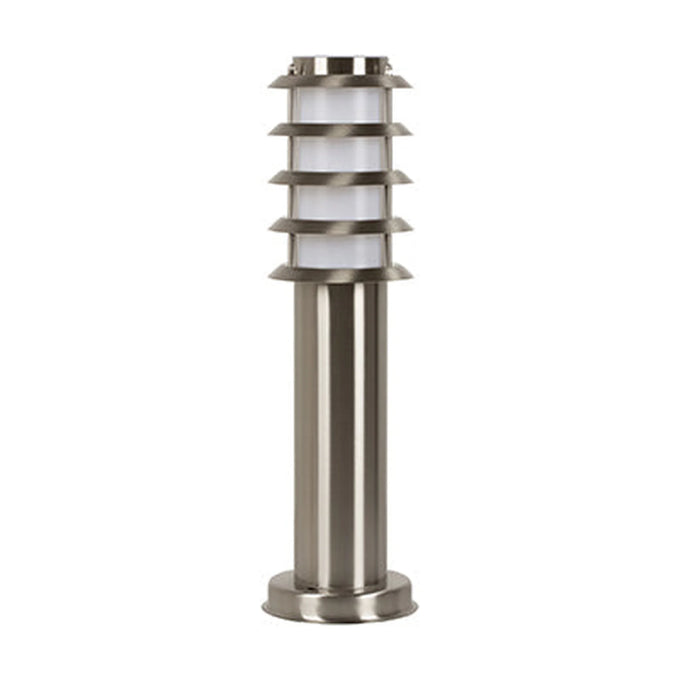 Radiant Slate Grid Bollard Outdoor 450mm Stainless Steel 1xE27 - image 01