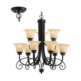 Radiant 9LT Firl Chandelier Antique Bronze E27 9x60w - image 01