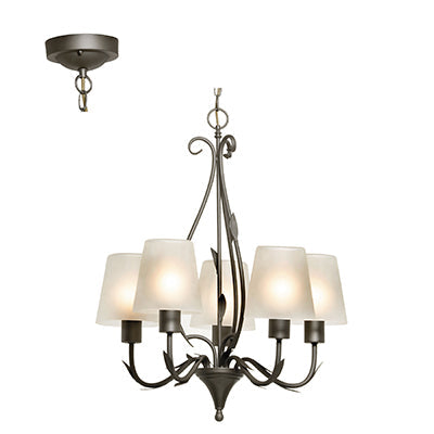 Radiant 5L Arum Chandelier Charcoal E27 5x60w in Electrical & Lighting,Lighting,Interior Lighting