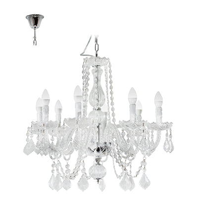Radiant 8LT Toledo Chandelier Chrome/Clear E14 8x40w in Electrical & Lighting,Lighting,Interior Lighting